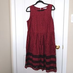 2/$45 NWT Ricki's Oxblood Lace Sleeveless Dress